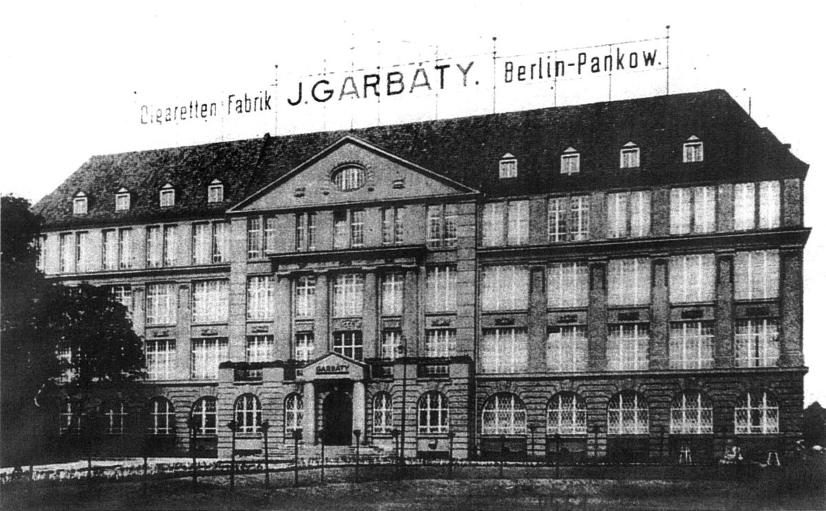 Bild 1 – Cigaretten-Fabrik Joseph Garbaty, um 1910 (Quelle: www.ansichtskarten-pankow.de)